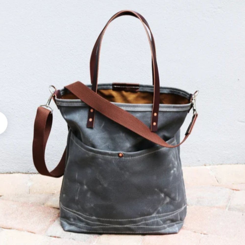 Waxed Canvas Tote (From Etsy)